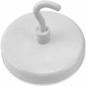 CERAMIC MAGNETIC HOOK - 26 LBS. PULL WHITE ENAMEL PAINT by Master Magnetics, Inc. (The Magnet Source) CERAMIC MAGNETIC HOOK - 26 LBS. PULL WHITE ENAMEL PAINT by Master Magnetics, Inc. (The Magnet Source)
