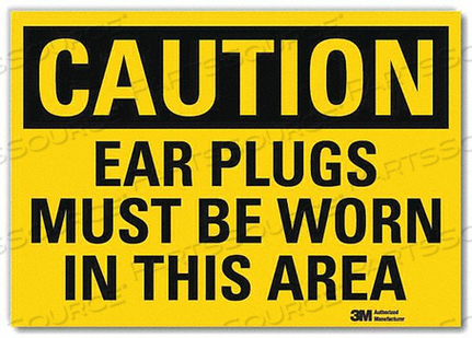 SAFETY SIGN EAR PLUGS WORN 5IN.H by Lyle Signs Inc. SAFETY SIGN EAR PLUGS WORN 5IN.H by Lyle Signs Inc.
