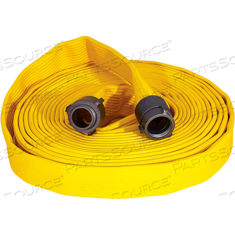 JAFRIB STANDARD NITRILE FIRE HOSE, 2-1/2" X 100 FT, 300 PSI, YELLOW 