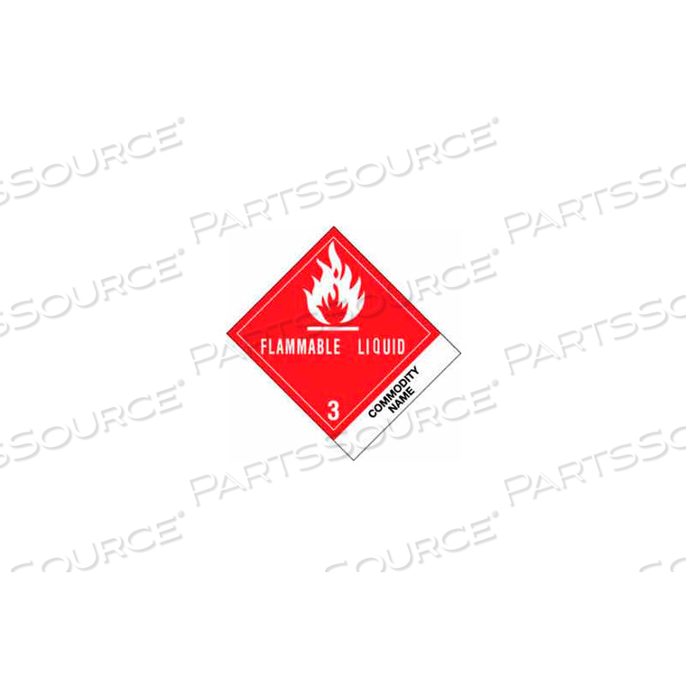 FLAMMABLE LIQUID COATING SOL 4" X 4-3/4" - WHITE / RED / BLACK 