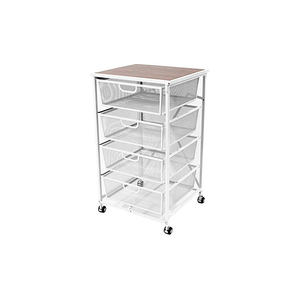 4 DRAWER KITCHEN CART 20-3/5"L X 18-3/4"W X 34"H WHITE by Origami Rack