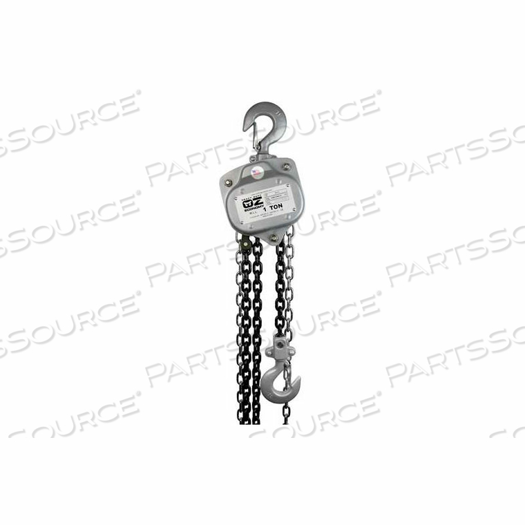 INDUSTRIAL MANUAL CHAIN HOIST, 1 TON CAPACITY 10' LIFT by Oz Lifting Products INDUSTRIAL MANUAL CHAIN HOIST, 1 TON CAPACITY 10' LIFT by Oz Lifting Products