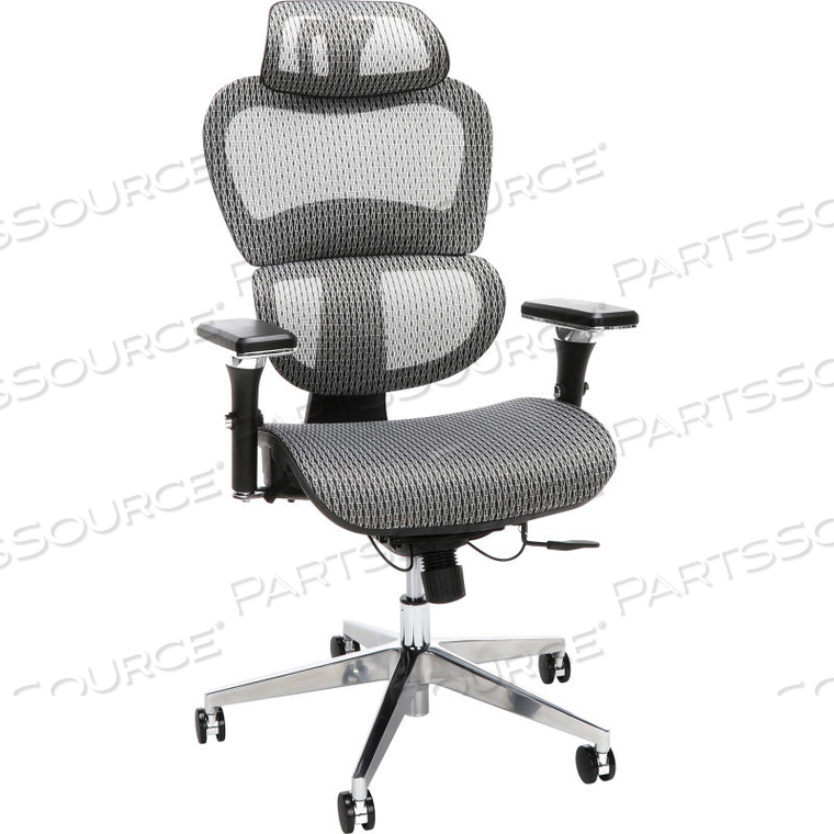 ERGO OFFICE CHAIR FEATURING MESH BACK AND SEAT WITH OPTIONAL HEADREST, IN GRAY () 