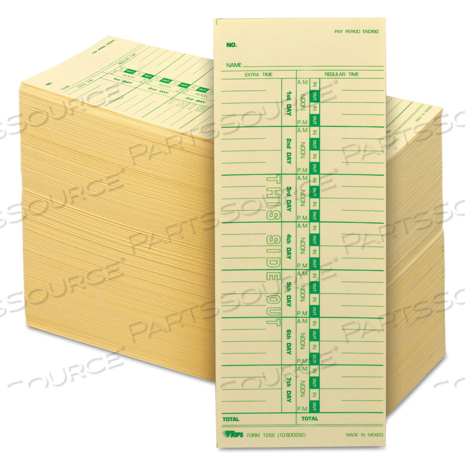 TIME CLOCK CARDS, REPLACEMENT FOR 10-800292, ONE SIDE, 3.5 X 9, 500/BOX TIME CLOCK CARDS, REPLACEMENT FOR 10-800292, ONE SIDE, 3.5 X 9, 500/BOX