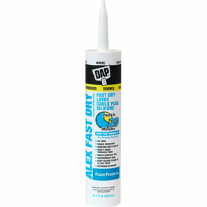 ALEX FAST DRY ACRYLIC LATEX CAULK PLUS SILICONE - 10.1 OZ., WHITE - by DAP Products Inc. ALEX FAST DRY ACRYLIC LATEX CAULK PLUS SILICONE - 10.1 OZ., WHITE - by DAP Products Inc.