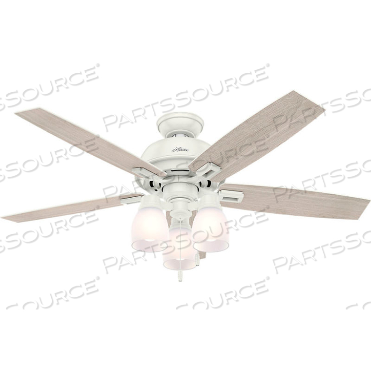 52" DONEGAN CEILING FAN WITH THREE LIGHTS - FRESH WHITE 