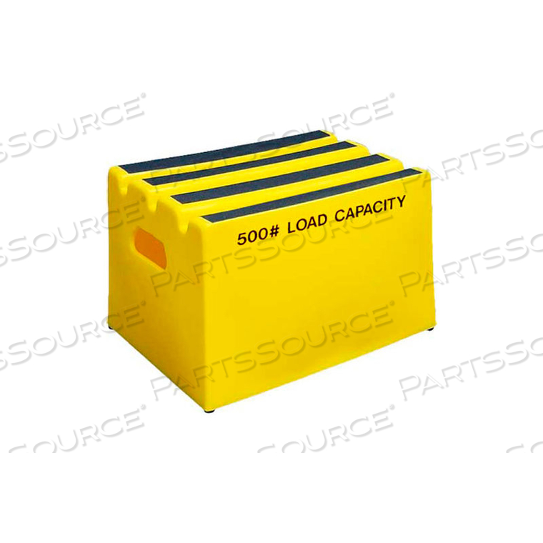 1 STEP PLASTIC STEP STAND - YELLOW 19-1/2"W X 14"D X 12"H by US Roto Molding