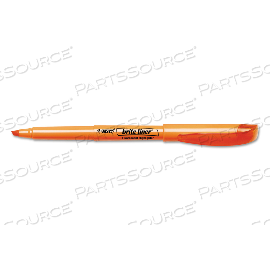 BRITE LINER HIGHLIGHTER, FLUORESCENT ORANGE INK, CHISEL TIP, ORANGE/BLACK BARREL by BIC BRITE LINER HIGHLIGHTER, FLUORESCENT ORANGE INK, CHISEL TIP, ORANGE/BLACK BARREL by BIC