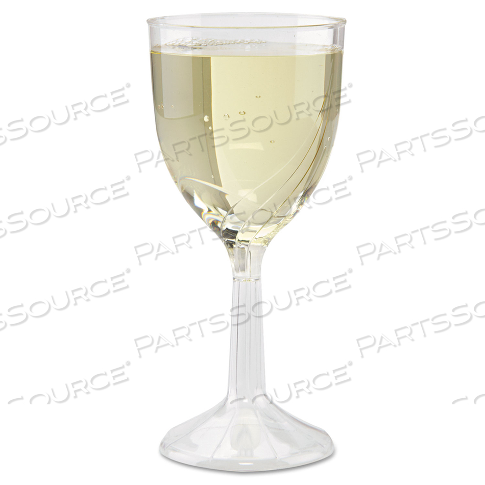 CLASSICWARE ONE-PIECE WINE GLASSES, 6 OZ, CLEAR, 10/PACK, 10 PACKS/CARTON 