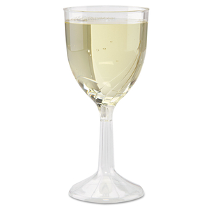 CLASSICWARE ONE-PIECE WINE GLASSES, 6 OZ, CLEAR, 10/PACK, 10 PACKS/CARTON by WNA