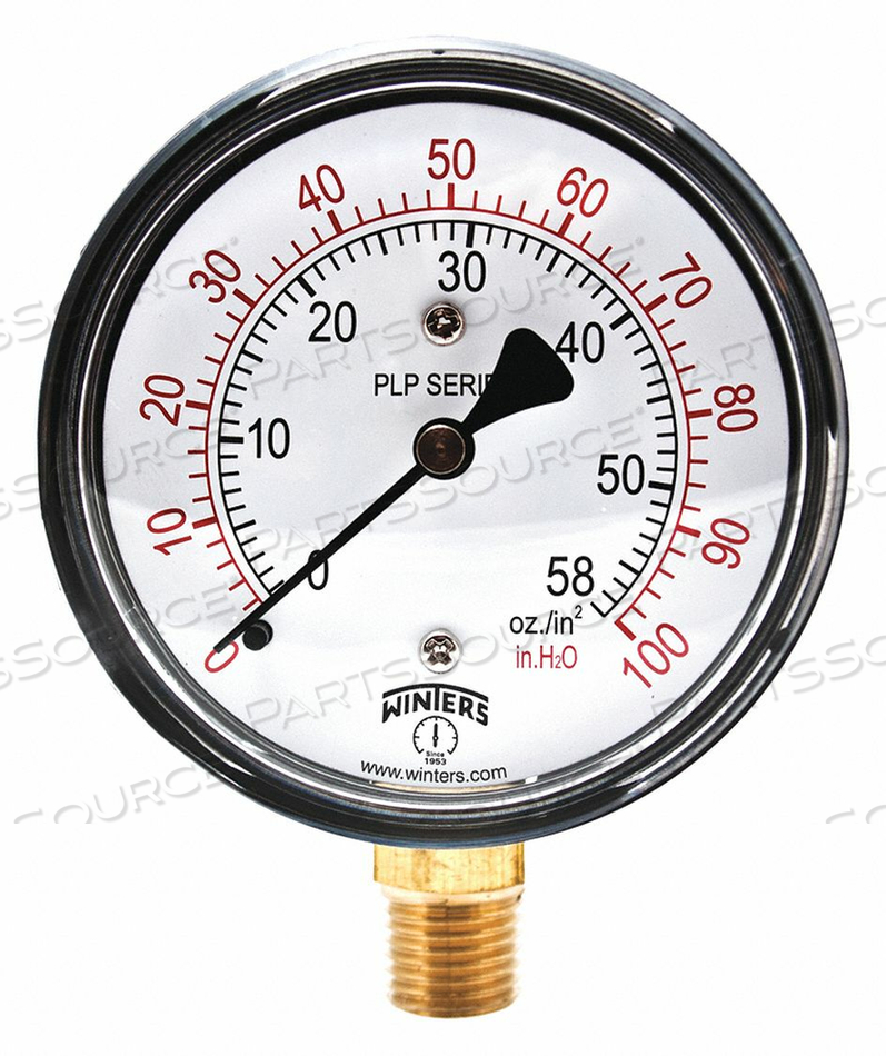 PRESSURE GAUGE 2-1/2 DIAL SIZE BLACK by Winters Instruments