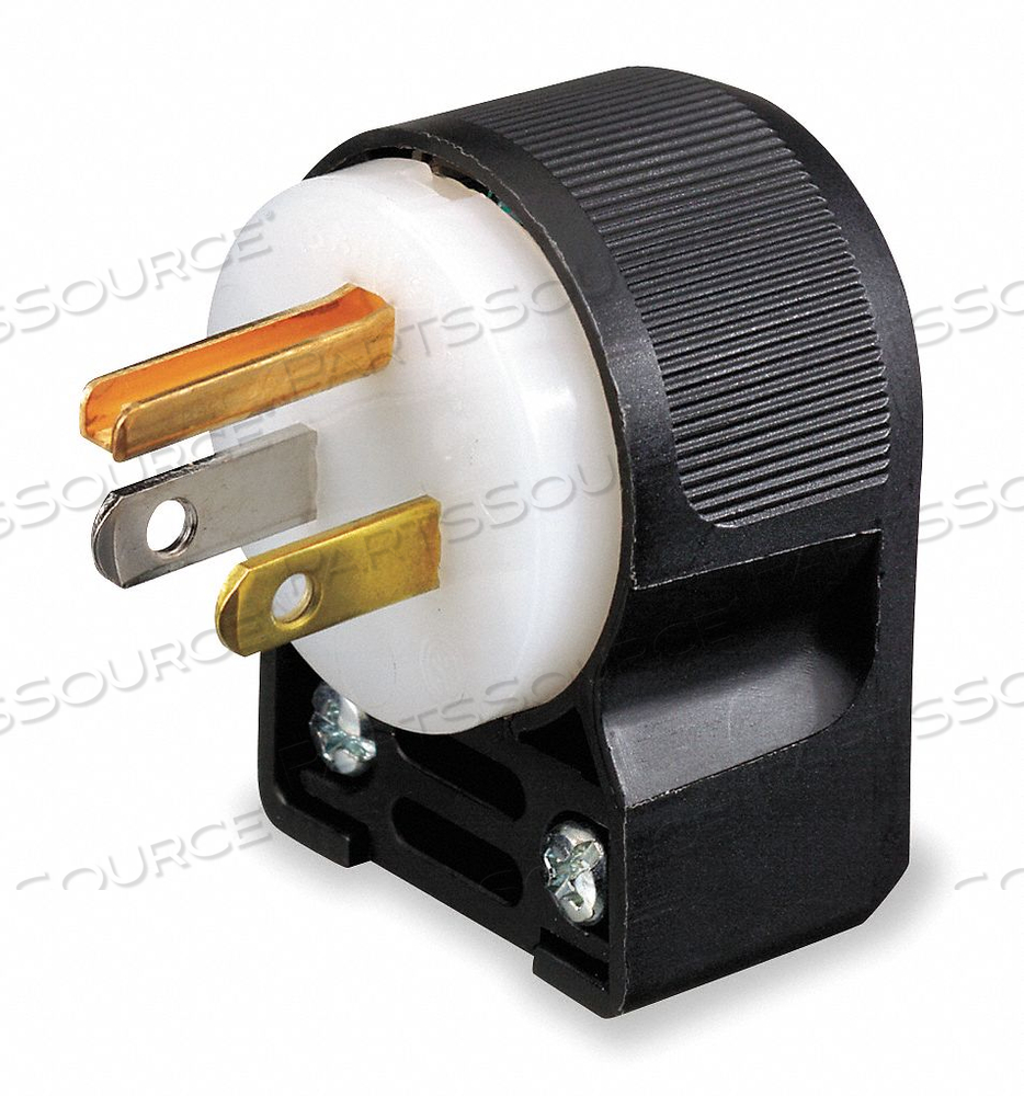 ANGLE STRAIGHT BLADE PLUG, CONNECTION ORIENTATION ANGLED, CURRENT RATING 15 A, GROUNDING GROUNDED, HORSEPOWER RATING 1/2 HP, HOUSING COLOR B by Hubbell Power Systems ANGLE STRAIGHT BLADE PLUG, CONNECTION ORIENTATION ANGLED, CURRENT RATING 15 A, GROUNDING GROUNDED, HORSEPOWER RATING 1/2 HP, HOUSING COLOR B by Hubbell Power Systems