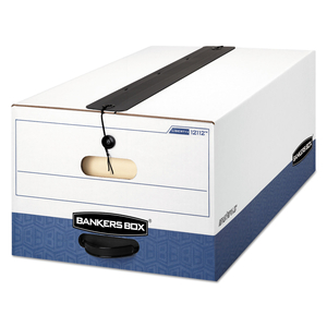 LIBERTY PLUS HEAVY-DUTY STRENGTH STORAGE BOXES, LEGAL FILES, 15.25" X 24.13" X 10.75", WHITE/BLUE, 12/CARTON by Bankers Box