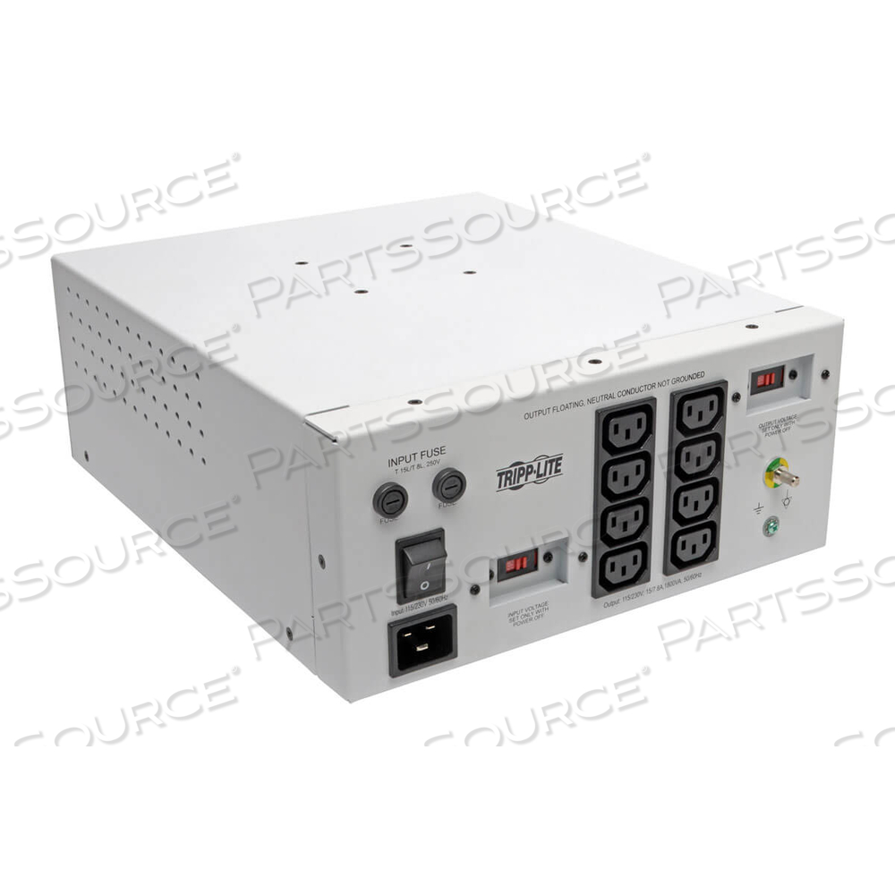 ISOLATOR DUAL-VOLTAGE 115/230V 1800W 60601-1 MEDICAL-GRADE C13 by Tripp Lite ISOLATOR DUAL-VOLTAGE 115/230V 1800W 60601-1 MEDICAL-GRADE C13 by Tripp Lite