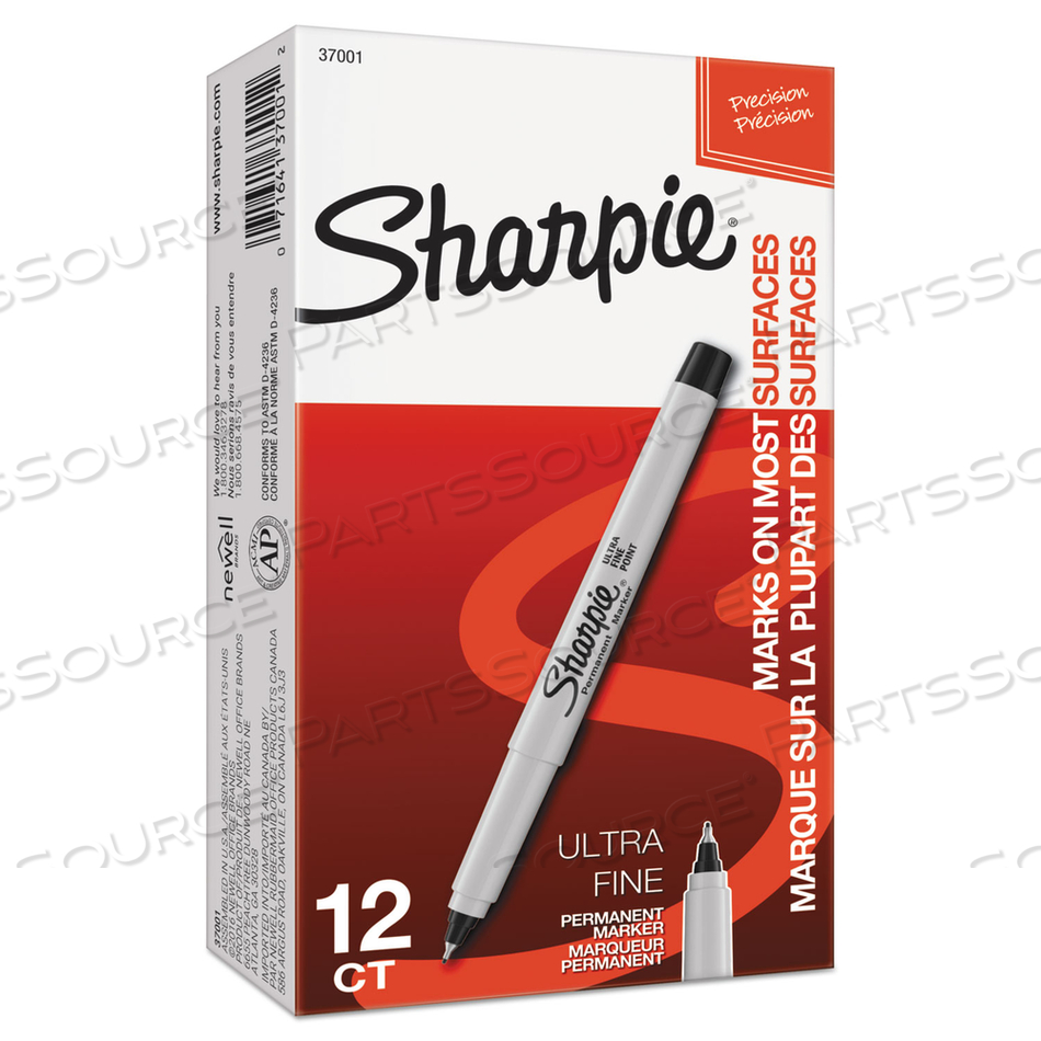 ULTRA FINE TIP PERMANENT MARKER, ULTRA-FINE NEEDLE TIP, BLACK by Sharpie