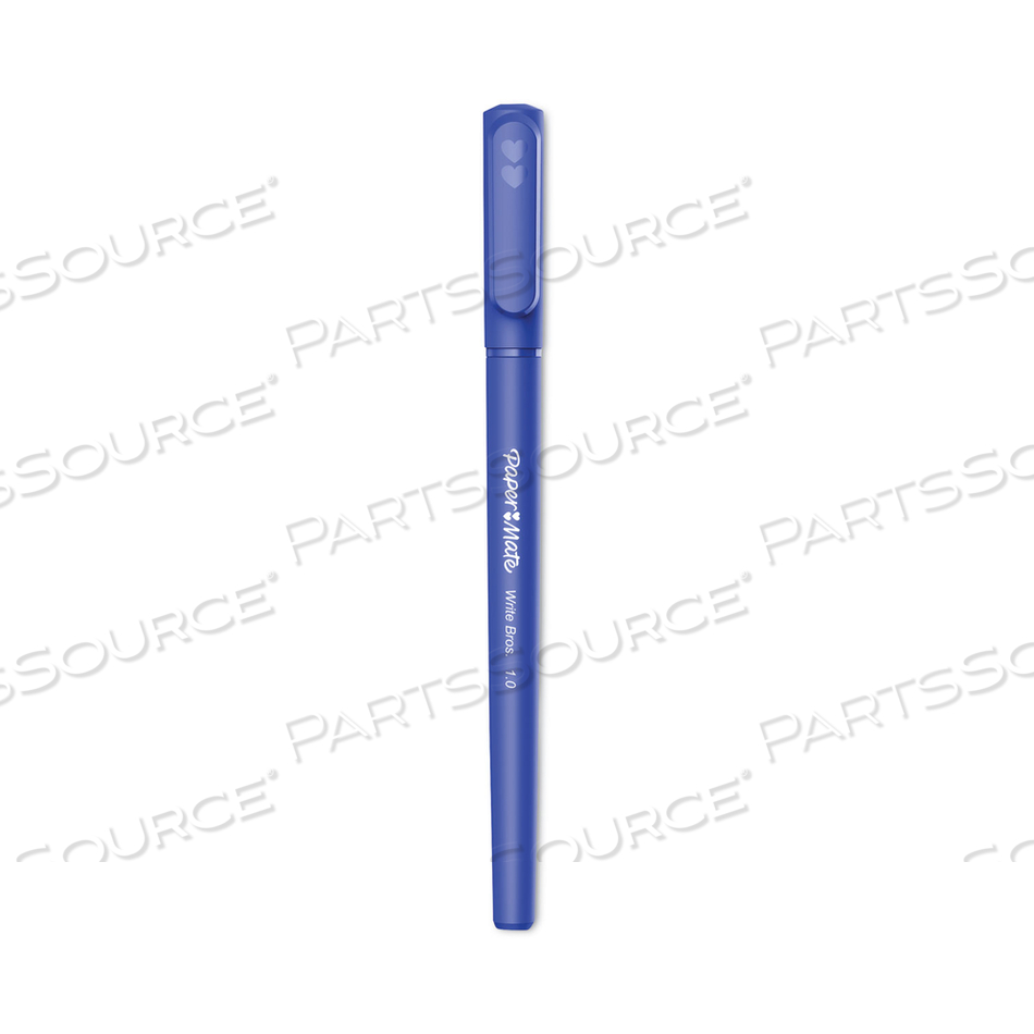 WRITE BROS. BALLPOINT PEN, STICK, MEDIUM 1 MM, BLUE INK, BLUE BARREL by Paper Mate