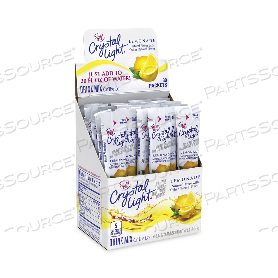 ON-THE-GO SUGAR-FREE DRINK MIX, LEMONADE, 0.17 OZ SINGLE-SERVING TUBES, 30/PACK, 2 PACKS/BOX 