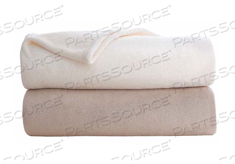 D9499 FLEECE BLANKET QUEEN 90X90 IN. KHAKI PK4 by Martex
