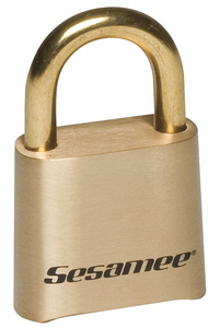 COMBINATION PADLOCK 1 3/4IN RECTGLE GOLD by Sesamee