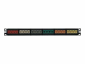 PANDUIT NETKEY MODULAR FACEPLATE PATCH PANEL - PATCH PANEL - BLACK - 1U - 19" - 24 PORTS by Panduit