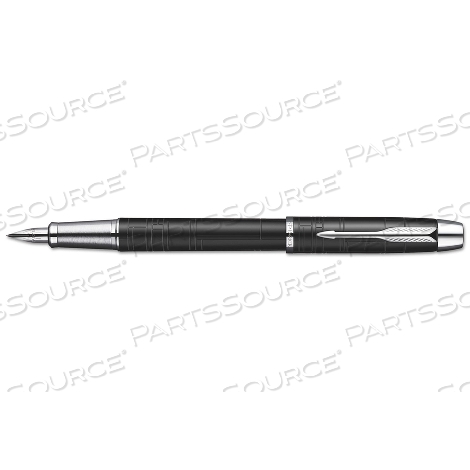 IM PREMIUM ROLLER BALL PEN, STICK, FINE 0.7 MM, BLACK INK, BLACK/CHROME BARREL by Parker