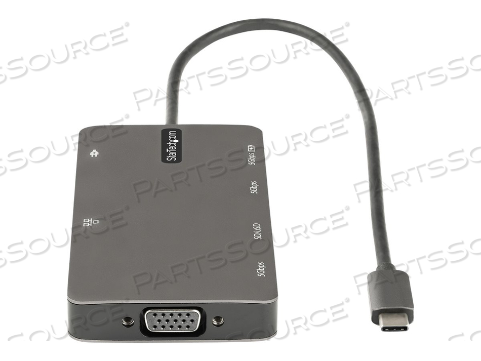 USB C MULTIPORT ADAPTER, HDMI 4K 30HZ OR VGA TRAVEL DOCK, 5GBPS USB 3.0 HUB (USB A / USB C PORTS), 100W POWER DELIVERY, SD/MICROSD SLOT, GBE by StarTech.com Ltd. USB C MULTIPORT ADAPTER, HDMI 4K 30HZ OR VGA TRAVEL DOCK, 5GBPS USB 3.0 HUB (USB A / USB C PORTS), 100W POWER DELIVERY, SD/MICROSD SLOT, GBE by StarTech.com Ltd.