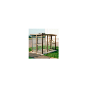 HEAVY DUTY BUS SMOKING SHELTER FLAT ROOF 3-SIDED FRONT OPEN 6' X 12' BRONZE by Austin Mohawk