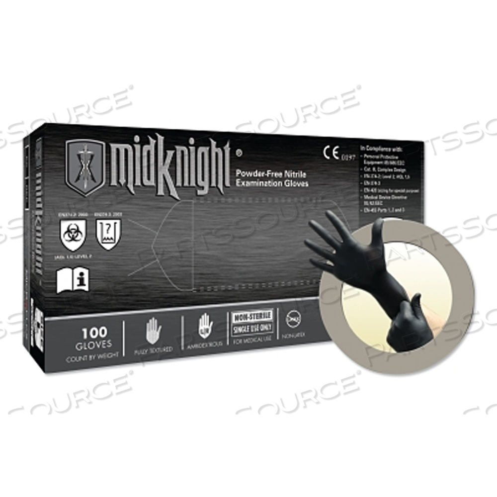 MIDKNIGHT MK-296 DISPOSABLE NITRILE GLOVES, 4.7 MIL PALM, 5.5 MIL FINGERS, X-LARGE, BLACK by Microflex