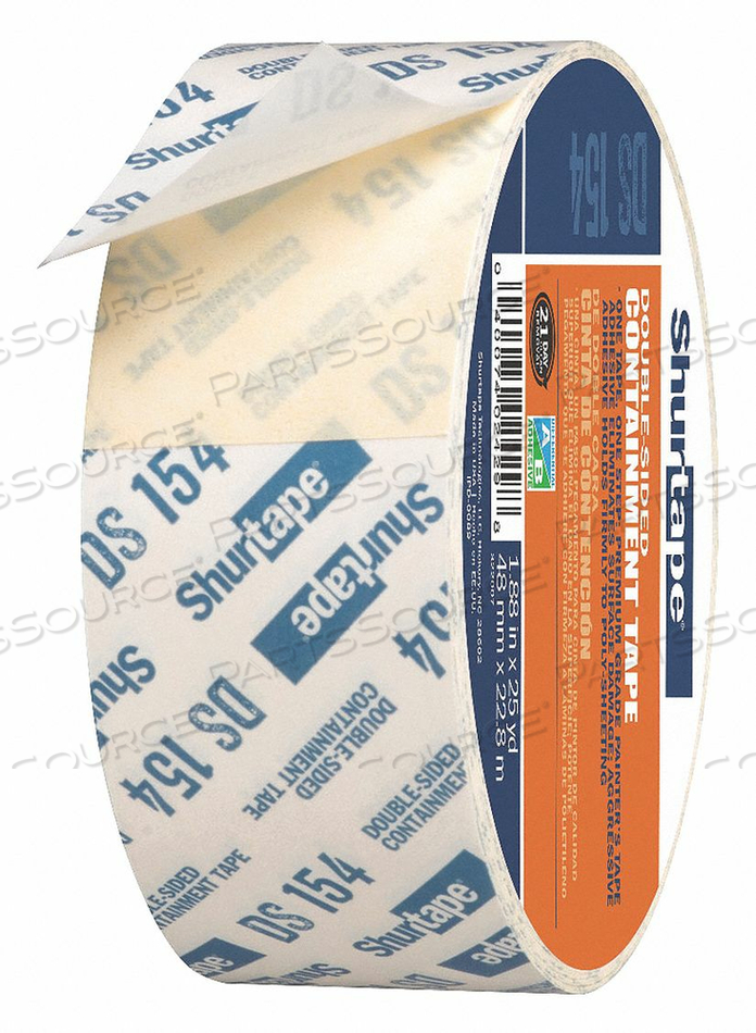 DOUBLE COATED TAPE CREPE WHITE 48MM W by Shurtape DOUBLE COATED TAPE CREPE WHITE 48MM W by Shurtape