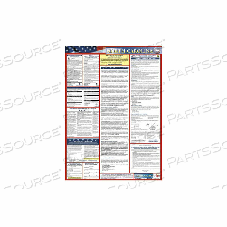 LABOR LAW POSTER - NORTH CAROLINA - SPANISH by National Marker Company