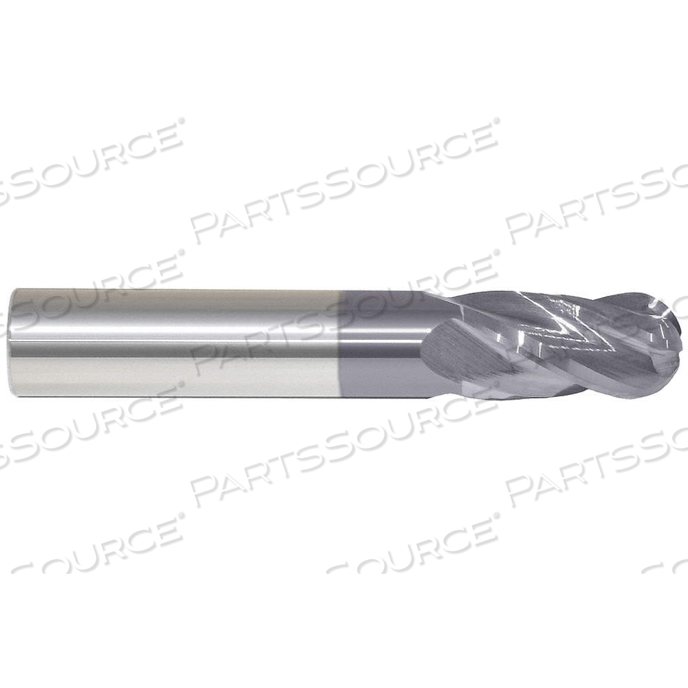 BALL END MILL, 4 FLUTES, 19/64 IN MILLING DIA., 13/16 IN LG OF CUT, ALTIN FINISH by Approved Vendor BALL END MILL, 4 FLUTES, 19/64 IN MILLING DIA., 13/16 IN LG OF CUT, ALTIN FINISH by Approved Vendor