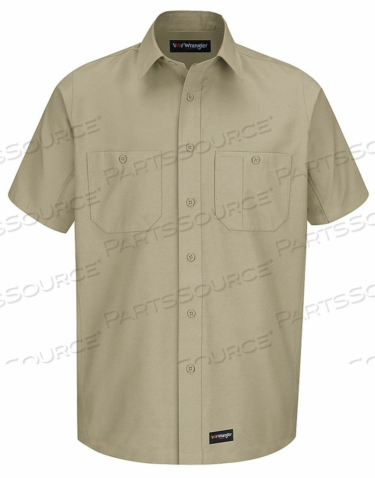 MEN'S CANVAS SHORT SLEEVE WORK SHIRT KHAKI M by Wrangler