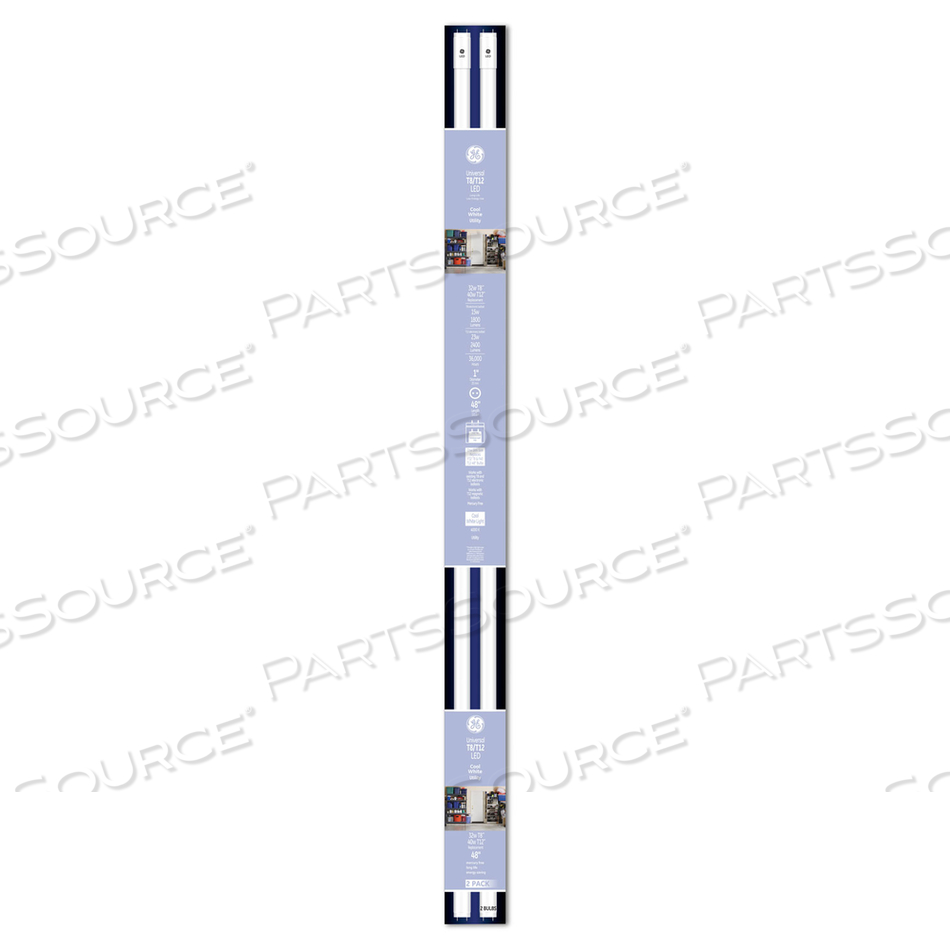 48" T8/T12, 40 W, T8 TUBE, 15 W, COOL WHITE by GE Lighting