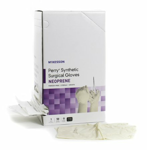 PERRY® SYNTHETIC SURGICAL GLOVES POLYCHLOROPRENE STANDARD CUFF LENGTH SURGICAL GLOVE, SIZE 7, CREAM (50 PER BOX) by McKesson