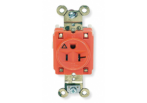 RECEPTACLE SINGLE 20A 5-20R 125V ORANGE by Hubbell Incorporated, Wiring Device-Kellums