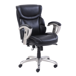 EMERSON TASK CHAIR, SUPPORTS UP TO 300 LB, 18.75" TO 21.75" SEAT HEIGHT, BLACK SEAT/BACK, SILVER BASE by SertaPedic EMERSON TASK CHAIR, SUPPORTS UP TO 300 LB, 18.75" TO 21.75" SEAT HEIGHT, BLACK SEAT/BACK, SILVER BASE by SertaPedic