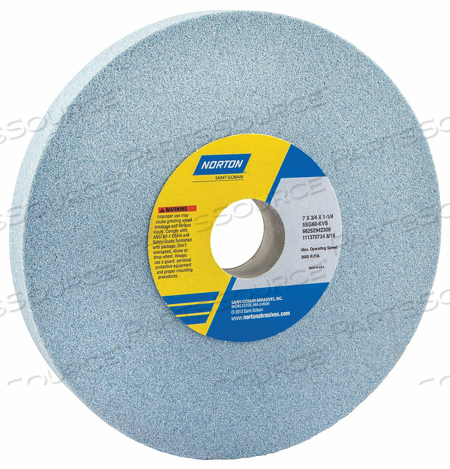 GRINDING WHEEL T1 7X3/4X1.25 CA 60G PK5 by Norton | Saint-Gobain Abrasives