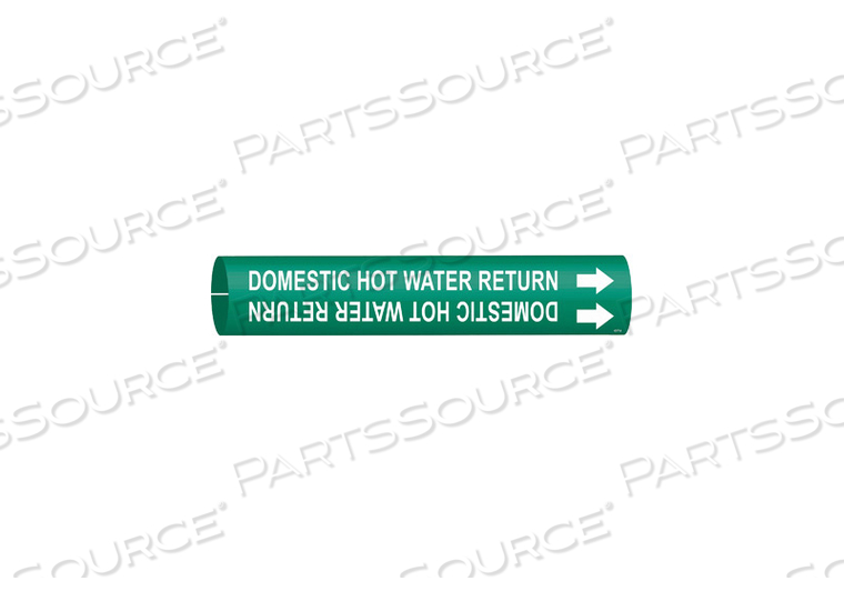 PIPE MARKER DOMESTIC HOT WATER RETURN GN by Brady Americas