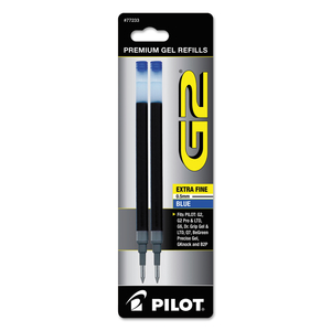 REFILL FOR PILOT B2P, DR GRIP, G2, G6, MR METROPOLITAN, PRECISE BEGREEN AND Q7 GEL PENS, EXTRA-FINE TIP, BLUE INK, 2/PACK by Pilot