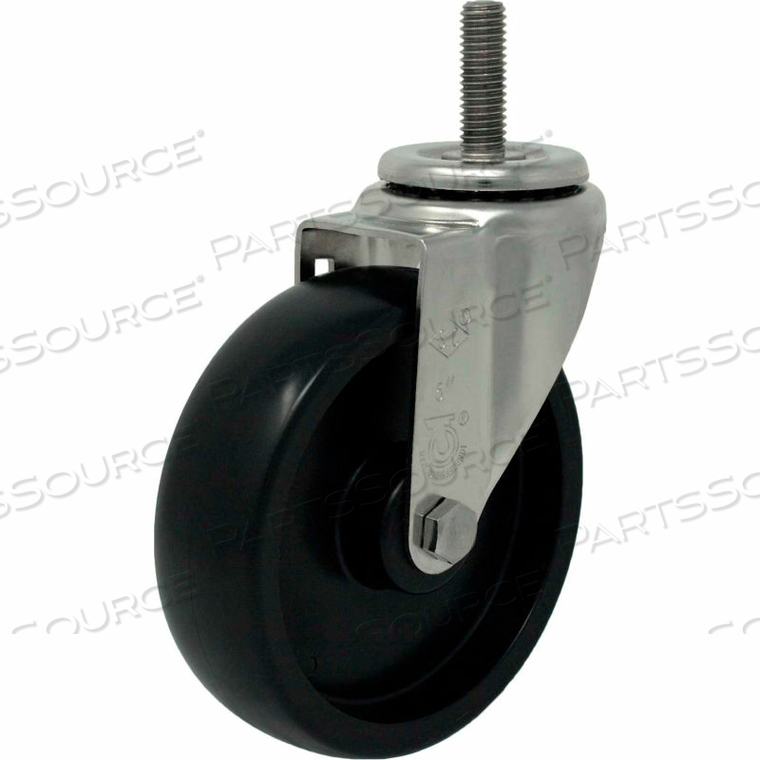 CASTERS SWIVEL STEM CASTER - 5"DIA. POLYOLEFIN WITH 1-1/2"H STEM - 350 LB. CAP. 