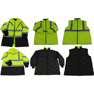 TWO TONE WATERPROOF 6-IN-1 PARKA JACKET, ANSI CLASS 3, LIME/BLACK, SIZE S by Petra Roc Inc