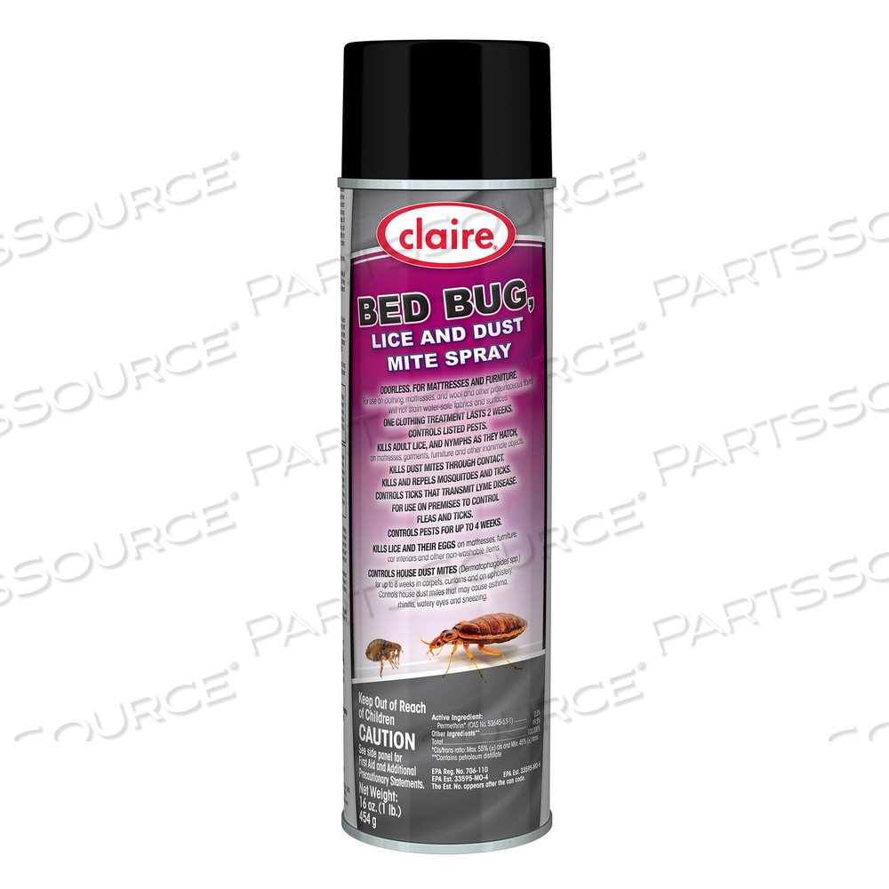 BED BUG KILLER, 16 OZ AEROSOL SPRAY by Claire BED BUG KILLER, 16 OZ AEROSOL SPRAY by Claire