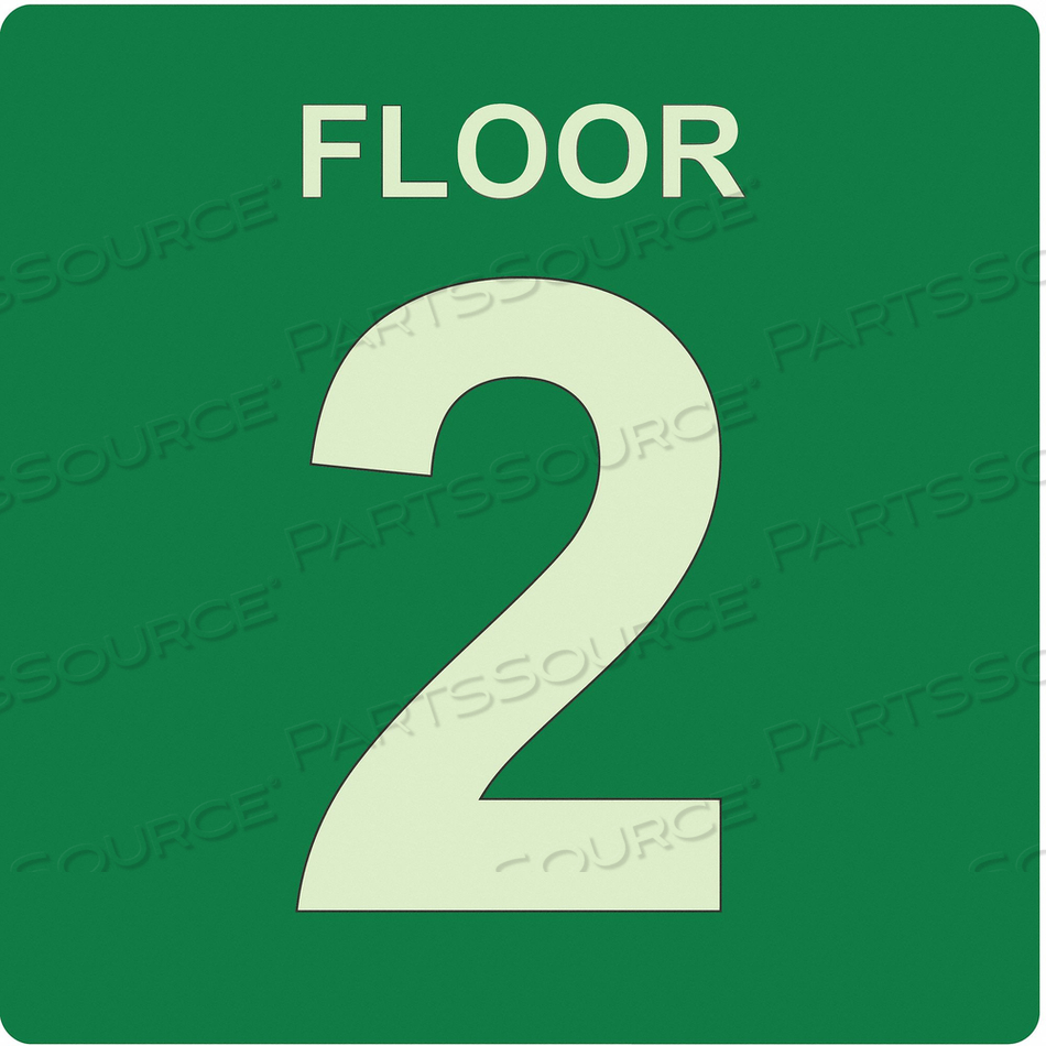 SIGN FLOOR 2 GREEN ENGLISH PLASTIC by Ability One SIGN FLOOR 2 GREEN ENGLISH PLASTIC by Ability One