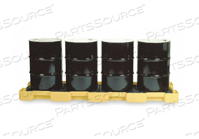 4 DRUM INLINE SPILL CONTAINMENT PLATFORM - YELLOW WITH NO DRAIN by Eagle 4 DRUM INLINE SPILL CONTAINMENT PLATFORM - YELLOW WITH NO DRAIN by Eagle