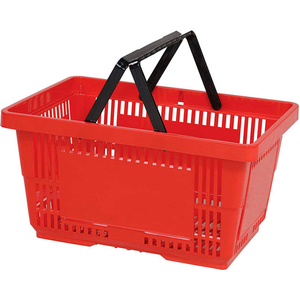 PLASTIC SHOPPING BASKET 28 LITER WITH NYLON HANDLE 206-28L - RED by Versacart Systems, Inc.