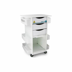 WHITE MRI CORE DX LAB CART WITH CLEAR SLIDING DOOR, 23"W X 19"D X 33"H by TrippNT, Inc