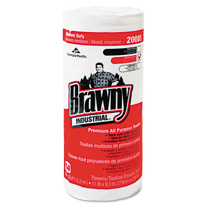 PREMIUM DRC PERFORATED ROLL WIPERS, 11 X 9.38, WHITE, 84/ROLL, 20 ROLLS/CARTON by Brawny