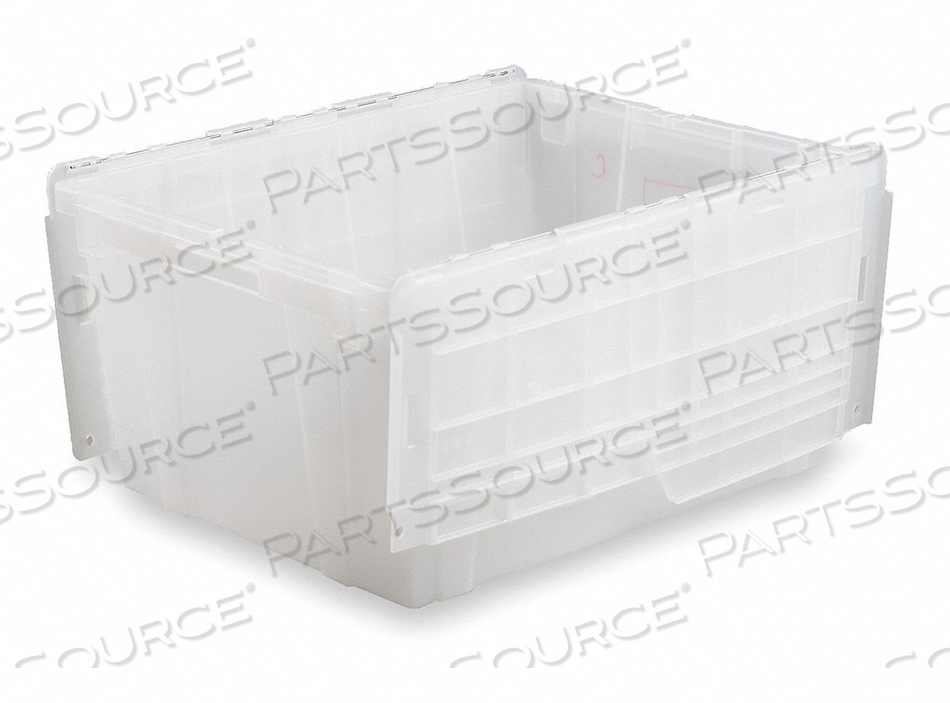 ATTACHED LID CONTAINER 2.4 CU FT CLEAR by Lewisbins
