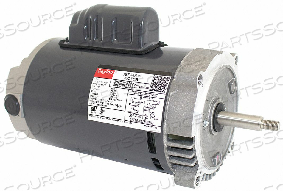 JET PUMP MOTOR, BODY DIA. 5.6 IN, FINISH GRAY, FRAME 56J, HZ 60 HZ, FULL LOAD AMPS 10.4/5.4-5.2, HP 3/4, INCLUDES DRIPCOVER KIT FOR VERTICAL by DAYTON ELECTRIC MANUFACTURING CO