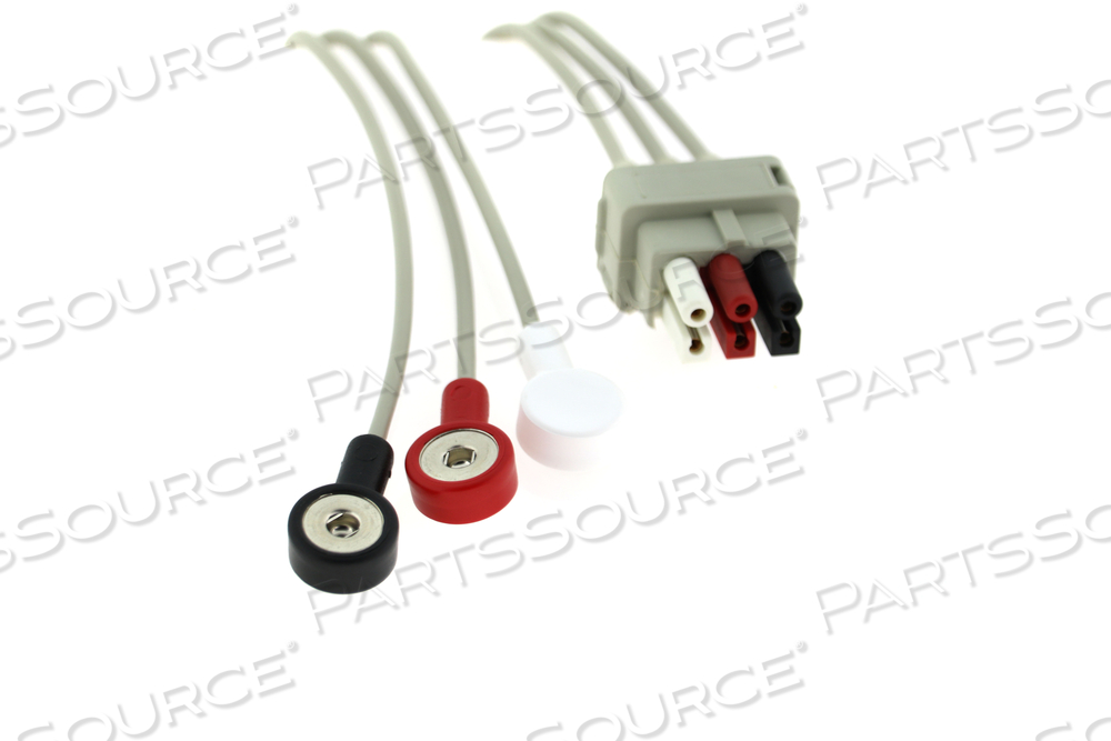 3 LEAD SNAP SHIELDED ECG LEADWIRE 